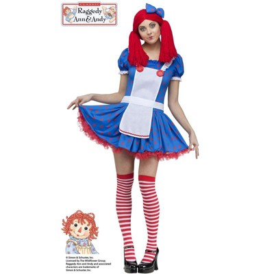 Raggedy Ann Andy Modern Raggedy Ann Adult Costume Small Target