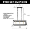 YANSUN 3-Light Matte Black Farmhouse Kitchen Island Pendant Lighting, Modern Rectangular Chandeliers for Dining Room Foyer - 3 of 4
