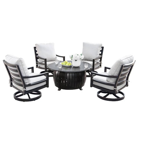 Deep seating patio discount furniture with fire pit