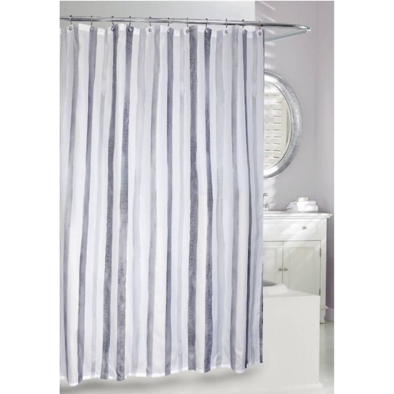 Watercolour Striped Fabric Shower Curtain - Moda at Home, 3 of 4
