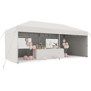 Pop Up Canopy Tent Heavy-Duty 210D Oxford Fabric Includes Roller Bag and 6 Sandbags, UV Protection for Beach and Party - 1 of 4