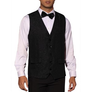 Lars Amadeus Men's Slim Fit Tuxedo Classic Business Dress Suit Vest - 1 of 4