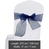 Unique Bargains Organza Chair Sashes Self-Tie 108.27"x6.69" Dark Blue 20 Pcs - 2 of 4