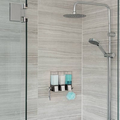 Clever Black and Chrome Triple Shower Dispenser