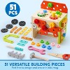 Joyfy Montessori Toys for Toddlers 3 4 5 6 Year Old, 51Pcs Kids Tool Set,Wooden Educational Learning Construction Toys for Boys & Girls, Birthday Gift - 3 of 4