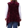Agnes Orinda Women's Plus Size Velvet Jacquard Sleeveless Asymmetric Hem Open Front Casual Lightweight Vests - 4 of 4