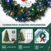 SEVOBAL Wreaths 46in Christmas Wreath, Lighted Artificial Xmas Wreath with 450 PVC Tips for Gate Wall Xmas Party Decorations, Green, 46"*5"*46" - 3 of 4