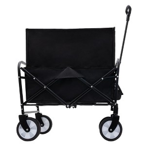 HTUTWOO Collapsible Folding Duty Utility Cart Wagon,Outdoor Garden Wagon Cart with All-Terrain Wheels,for Camping 225 lbs Weight Capacity - 1 of 4