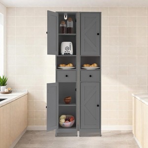 67in Tall Bathroom Cabinet with 2 Adjustable Shelves & 1 Drawer, Freestanding Storage Organizer for Small Spaces, Bathroom, Kitchen & Hallway - 1 of 4