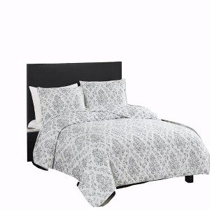 RT Designers Collection Melrose Skyler 3-Pieces Elegant Stitched Quilt Set OB Multicolor - 1 of 4