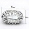 Slickblue Women’s Wide Band Ring in Silver, use Dome CZ Center and Claw Prongs, Rhodium Finish, Sizes 5 to 9 - 2 of 4