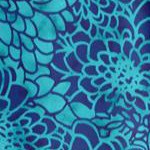 aqua blue outline floral