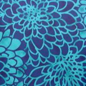 aqua blue outline floral