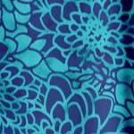 aqua blue outline floral