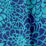 aqua blue outline floral
