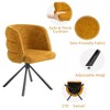 PAGED Accent Chair Set of 2, Swivel Accent Chair with Metal Base, Upholstered Arm Chair for Living Room, Beige - 3 of 4