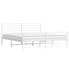 vidaXL Metal Bed Frame with Headboard&Footboard White 72 in.x83.9 in. California King - 4 of 4