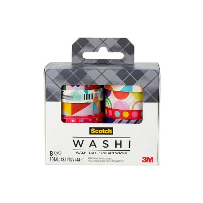 Scotch 8pk Expressions Washi Tape Geometric Madness