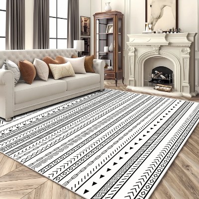 DOMETOUR Rug for Living Room Area Rug 6x9 FT, Modern Non-Slip Floor Carpet, Soft Machine Washable Rugs,Large Rugs for Bedroom