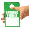Stockroom Plus 50 Pack Green Parking Permit Hang Tags, Temporary Hanging Passes Blank Plastic Placards for Car Rear View Mirror, Bulk - 4 of 4