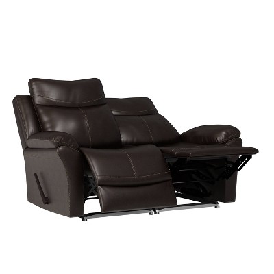 Aaron 2 Seat Wall Hugger Recliner Loveseat Renu Leather Coffee Brown - ProLounger