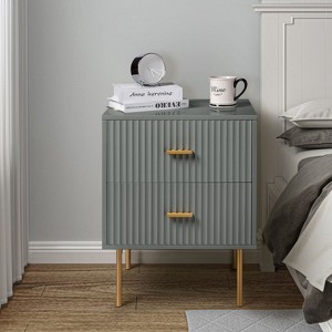 Ceandro Contemporary Classic 2 Drawer Nightstand|ARTFUL LIVING DESIGN-WHITE - 1 of 4