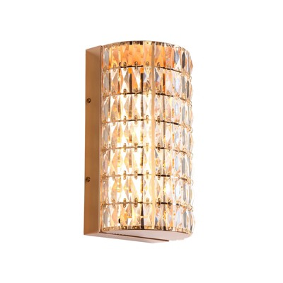 LNC Brusmogan 6.4-in 1-Lights Luxury and Glam Flush Mount Integrated LED Wall Lightss,Polished Gold with Crystal