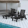5-Level Adjustable Patio Lounge Chairs With Side Table,3-Piece Chaise Lounge Chair Set,Patio Lounge Chairs With Wheels And Cup Holder -Maison Boucle - 2 of 4