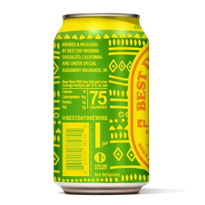 Best Day Electro Lime Non-Alcoholic Beer Lager - 6pk/12 fl oz Cans