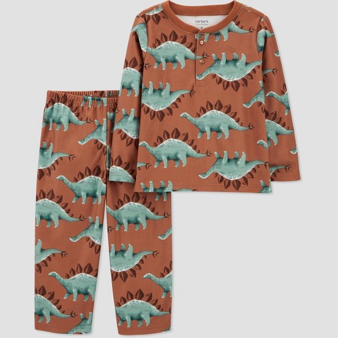 Carter's Just One You® Toddler Boys' 2pc Dinosaurs Fleece Long Sleeve Pajama  Set - Brown/green 12m : Target