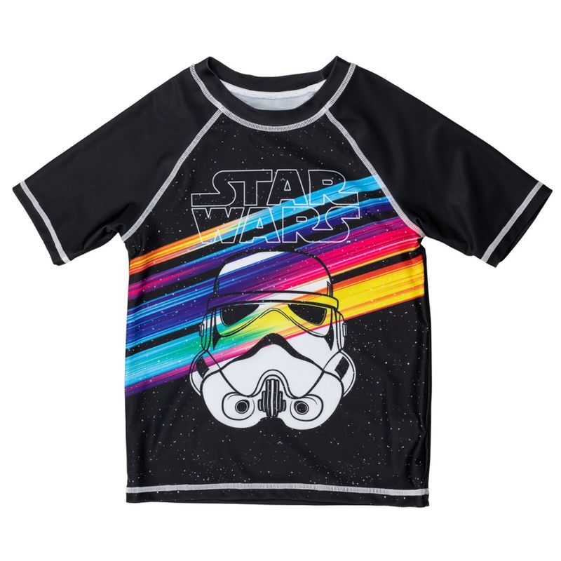 Star Wars Stormtrooper Darth Vader Rash Guard and Swim Trunks Outfit Set Little Kid to Big Kid, 4 of 10