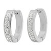 Steeltime Ladies stainless steel 20mm huggies w/adorned with swarovski crystals. Color Options: Silver, Gold, Rose Gold - 2 of 4