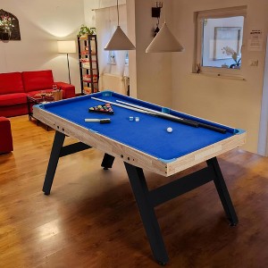Garvee 48" Wood Pool Table Portable Billiards Table Mini Pool Table Pool Game Table with 2 Cue Sticks 16 Balls Triangle Chalk for Kids and Adults - 1 of 4