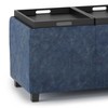 CAVINAS Faux Leather Storage Ottoman Bench with 3 Flip Over Serving Trays,Modern Storage Ottoman,Storage Benches for Living Room,Bedroom - 4 of 4