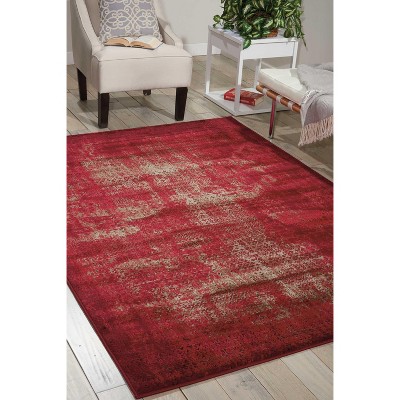 Radiant Tribal Red Abstract 4' x 6' Silky Area Rug