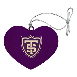 University of St. Thomas Primary Logo Heart Love Wood Christmas Tree Holiday Ornament - 1 of 3