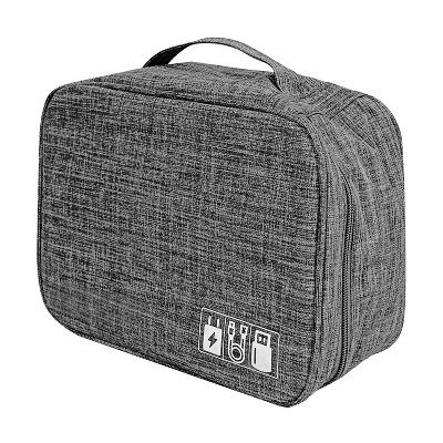 LunaLulinlk Soft Shell Electronic Carrying Case with Mesh Pockets, for USBs, Gray