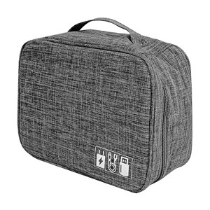 LunaLulinlk Soft Shell Electronic Carrying Case with Mesh Pockets, for USBs, Gray - 1 of 4