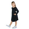 24seven Comfort Apparel Girls Long Sleeve Loose Fit Knee Length Tunic Pocket Dress - 2 of 4