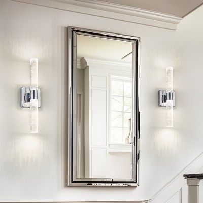 DOMETOUR 17''H Chrome Bubble Crystal 2-Light Wall Sconce for Bathroom, Bedroom, Hallway - Modern Indoor Lighting Fixture