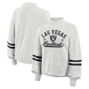 NFL Las Vegas Raiders Women's Oatmeal Heather Crew Neck - 1 of 4