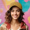 Dalix Yellow Gummy Embroidered Cotton Dad Hat Baseball Cap Adjustable Womens - 3 of 4
