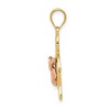 Black Bow Jewelry 14k Yellow and Rose Gold, Two Tone Plumeria Turtle Pendant - 2 of 4