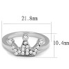 Slickblue Polished Silver Stainless Steel Women's Ring with Clear Cubic Zirconia, Size 5-10 - 2 of 4