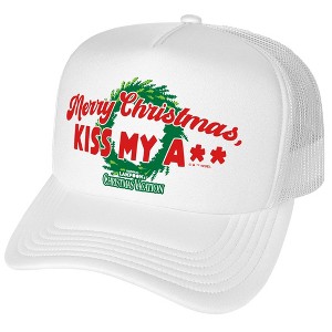 Christmas Vacation Merry Christmas Kiss My Foam Trucker Cap White - 1 of 4