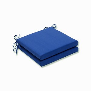Outdoor 2-Piece Square Seat Cushion Set - Fresco Solid - Pillow Perfect - 1 of 4