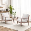 Tangkula Wooden Accent Chair 2 Set Armchair w/ Solid Wood Frame Removable Seat Cushion - 2 of 4