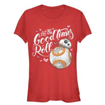 Juniors Womens Star Wars The Force Awakens Valentine BB-8 Good Times Roll T-Shirt