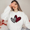 Simply Sage Market Women's Graphic Sweatshirt Buffalo Plaid Hearts - 3 of 3