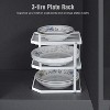 LunaLulinlk 3-Tier Corner Shelf Rack, Plate Organizer for Kitchen Cabinet, White - 4 of 4